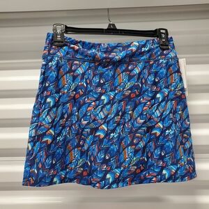 Skorts Large Blue Feathers